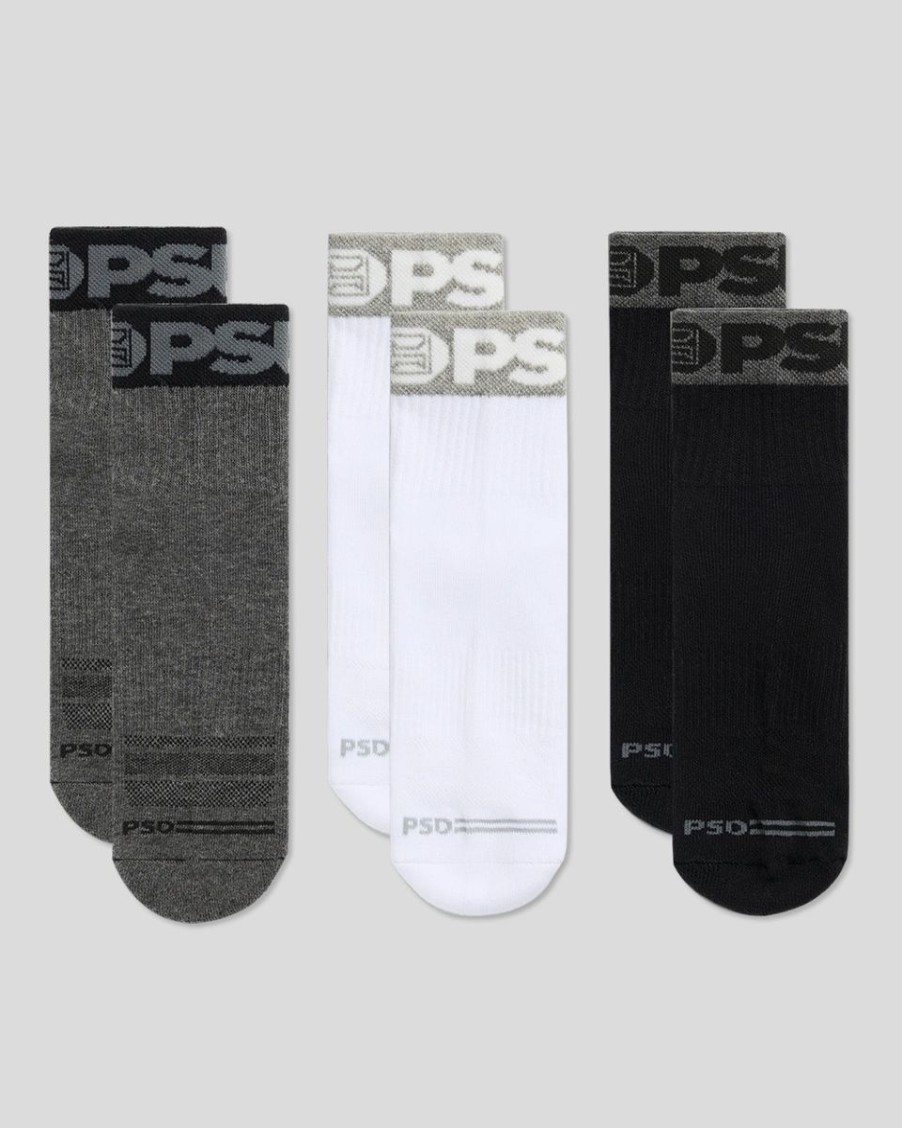 Men PSD | 3 Pack - Band Quarter - Grey/White/Black